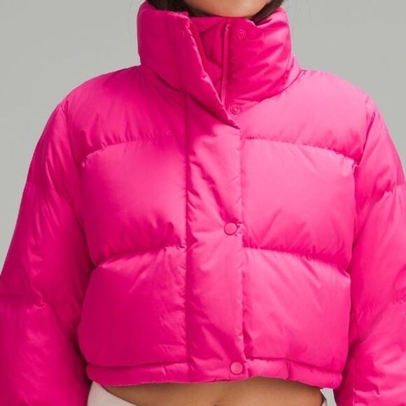 lululemon athletica Jackets & Blazers - LULULEMON WUNDER Puff SUPER CROPPED JACKET SONIC PINK size 4 6 perfect NWT PERF